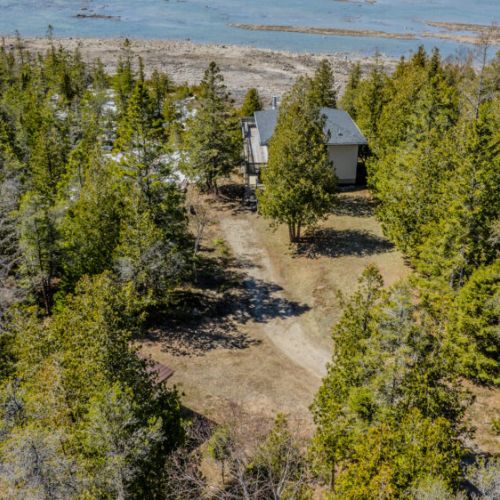 Secluded waterfront cottage surrounded by lush forest, offering total privacy and direct access to beautiful shoreline adventures.