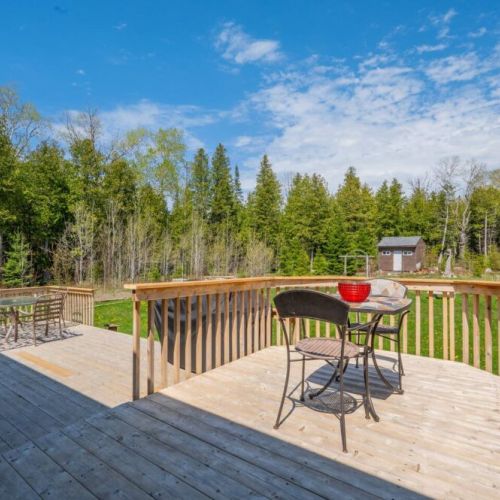 Enjoy a meal or drinks on the back patio.