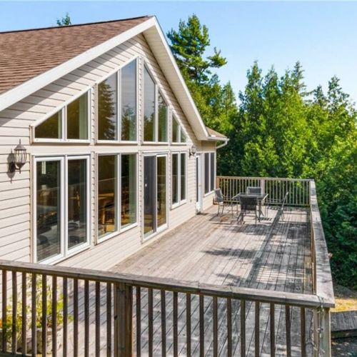 Enjoy the views and dining from the massive upper deck patio.