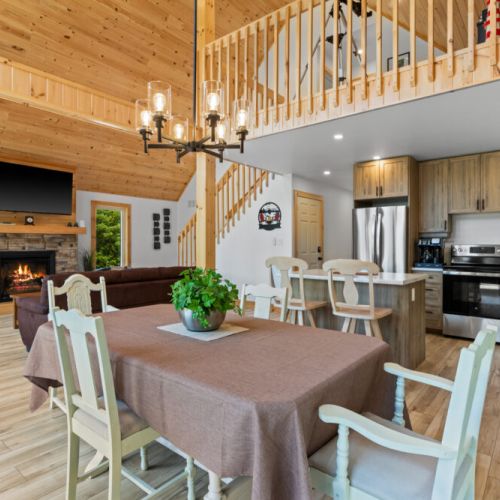 The open-concept layout keeps everyone connected, whether cooking, dining, or relaxing.