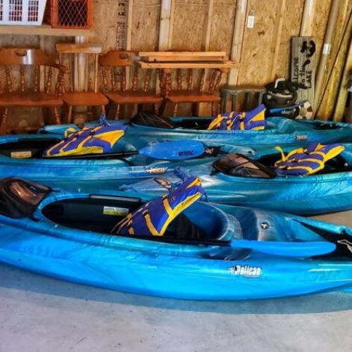 4 Kayaks with life jackets for guest use upon agreeing to a waiver