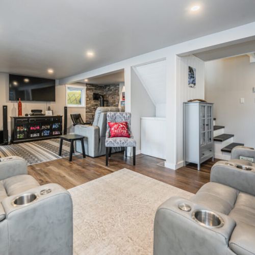 Spacious entertainment area with comfortable seating for the whole group to unwind.