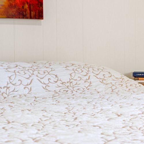 Fresh, comfortable bedding provides a welcoming place to rest after a full day on the Bruce Peninsula.