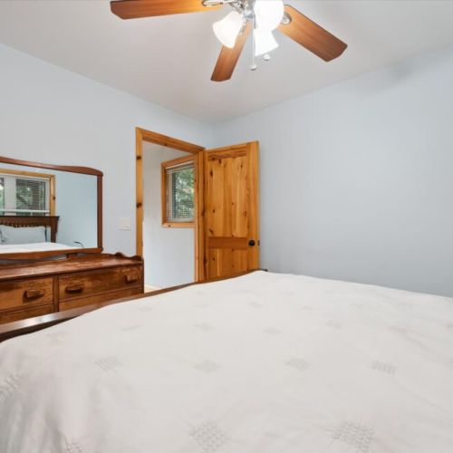Bright and inviting bedrooms offer a relaxing space to recharge after a day outdoors.