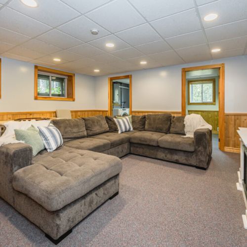 Spacious and well lit, with an office and laundry room easily accessible from the main room.