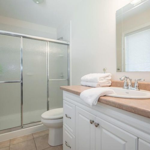 Master ensuite bathroom with walk in shower.