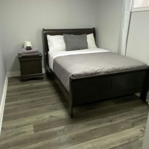 Another double bed in the lower level.