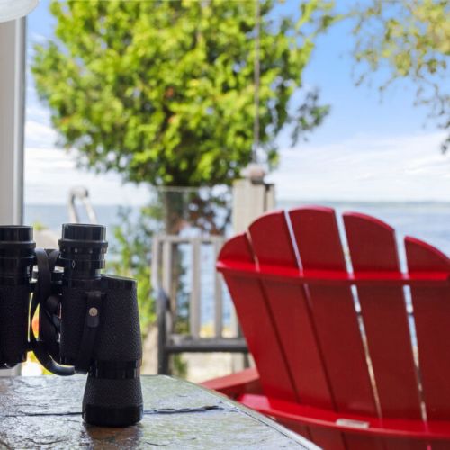 Keep the binoculars close! Watch boats, wildlife, and activity on the water from the comfort of the deck.
