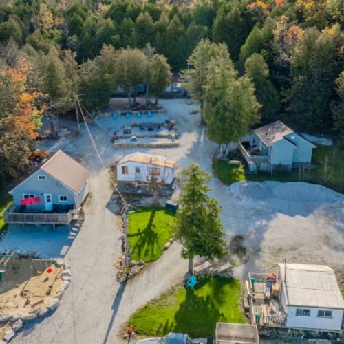 A designated outdoor space with seating and a fire pit, perfect for group gatherings and evening bonfires.