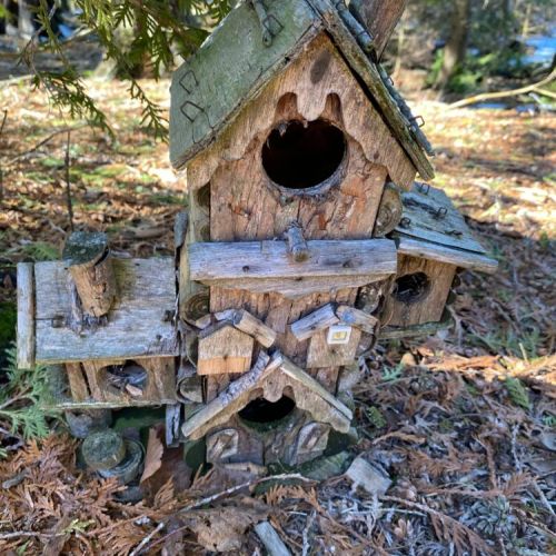 Outdoor decor that is functional and charming, adding a sense of whimsy to the yard.