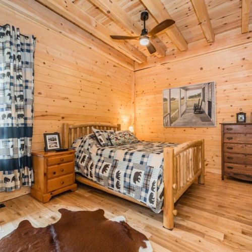 The Master bedroom with large chest-of-drawers for storage and an incredibly comfortable queen-sized bed.