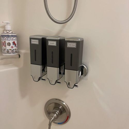 Enjoy convenience with the neatly installed shampoo, conditioner, and body wash dispensers in the shower, so you don't need to pack your own.