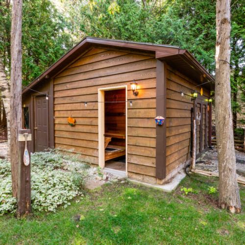 The sauna room.