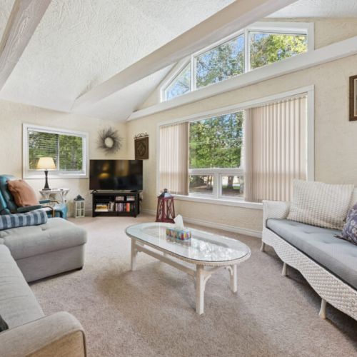 Spacious seating for movie nights, reading, or unwinding after a day at the beach.