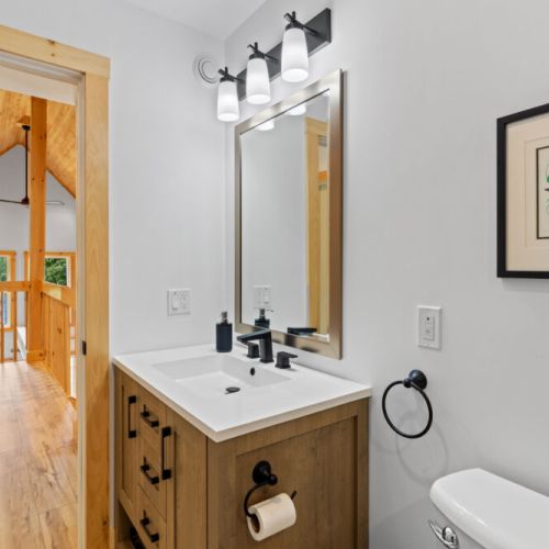 The spacious bathroom vanity provides plenty of room to get ready before a day of exploring the Bruce Peninsula.