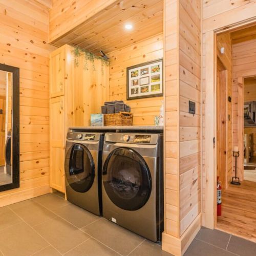 A washer and dryer are available for laundry in the main floor bathroom.