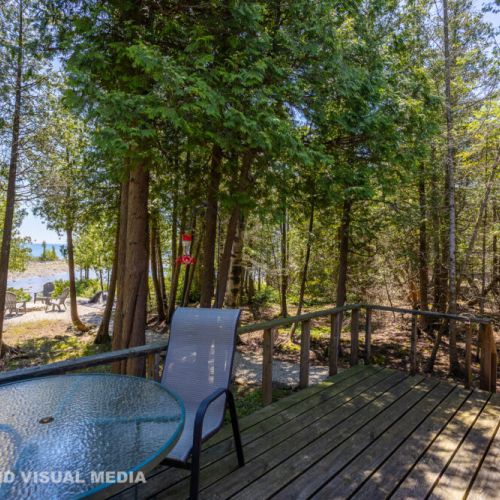View through the trees to the shoreline—nature everywhere you look.
