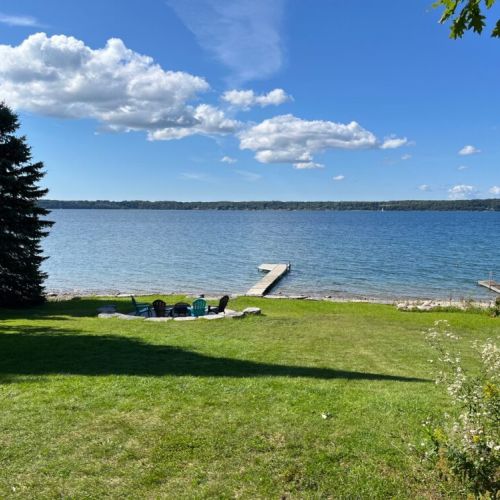Enjoy sweeping views of sparkling Colpoy’s Bay with your private dock—perfect for swimming, paddling, or simply soaking in the scenery.
