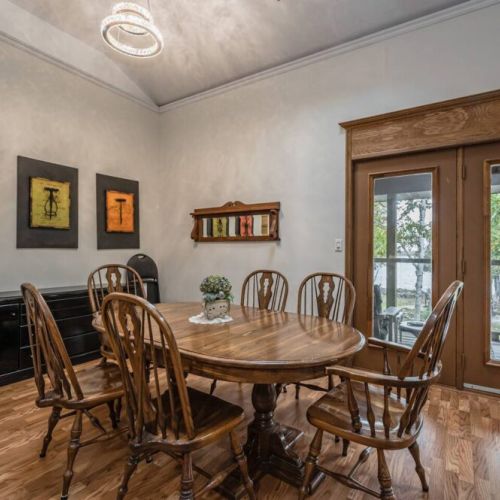 Enjoy dinner with a view from the dining table.