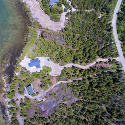 A birds-eye view of Blue Aurora discreetly built off the main road to ensure the maximum amount of privacy.