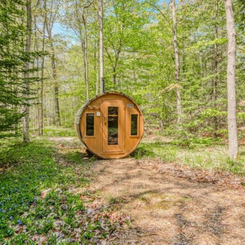 Recharge in the onsite wood burning cedar sauna after a day of hiking the Bruce Trail.