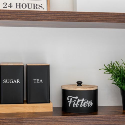 A fully stocked coffee station makes it easy to start your mornings right.