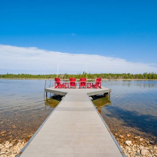 Large dock with private boat slip.