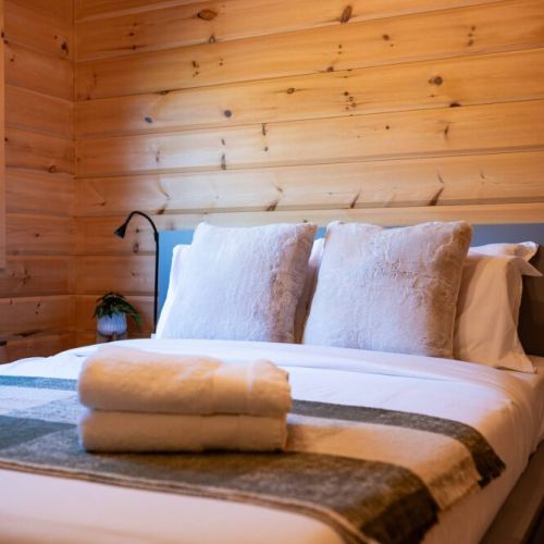 A perfect mix of comfort and style—soft bedding and fresh touches await.