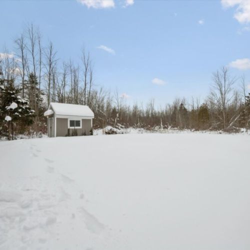 Peaceful, snow-covered grounds that feel private, calm, and beautifully natural in every season.