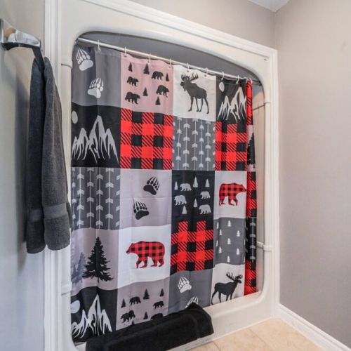 The Master bedroom ensuite walk-in shower, perfect for cleaning up after a day of hiking.