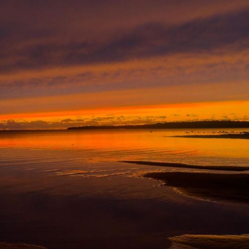 Golden skies over Hardwick Cove, just minutes from the cottage.