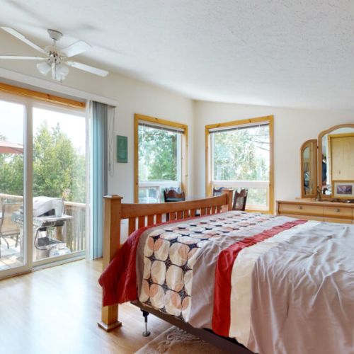 Access the back patio area from the Master bedroom.