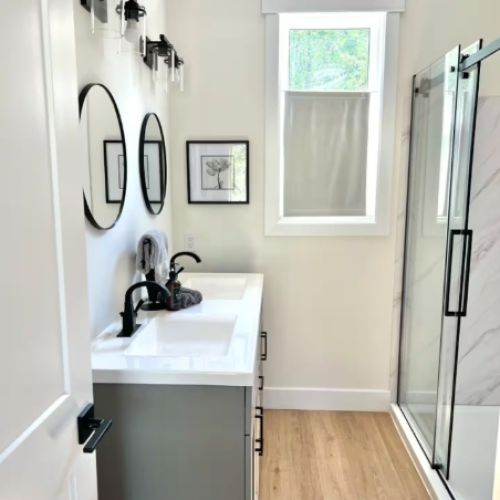Fresh, bright bathroom with clean lines and a spa-simple vibe.
