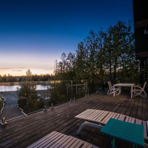 Take in panoramic waterfront views from the spacious upper deck.