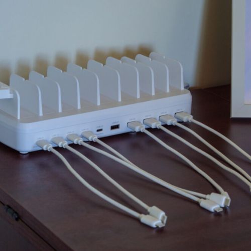 A convenient multi-device charging station keeps everyone's phones and electronics powered throughout your stay.