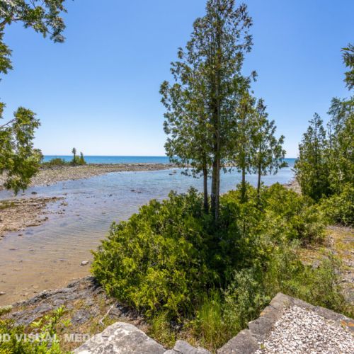 Pathway leading to the shores of Lake Huron—just a short walk through the trees.