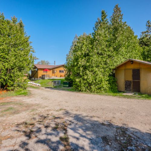 Plenty of space for parking and recreational equipment.