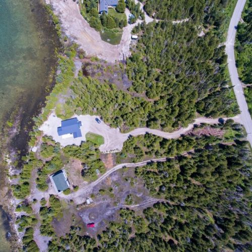A birds-eye view of Blue Aurora discreetly built off the main road to ensure the maximum amount of privacy.