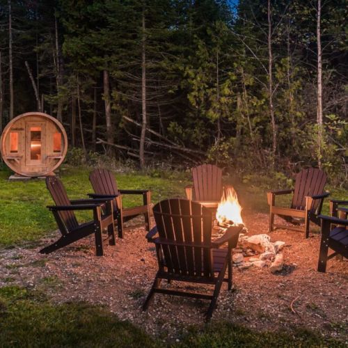 Some of the world's greatest problems have been solved at this campfire. We provide guests real Muskoka chairs, not. the cheap plastic breakable kind.