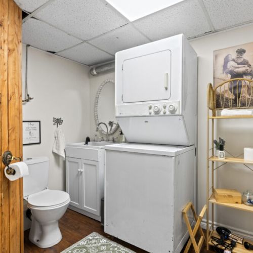 Convenient in-suite laundry is available for longer stays.