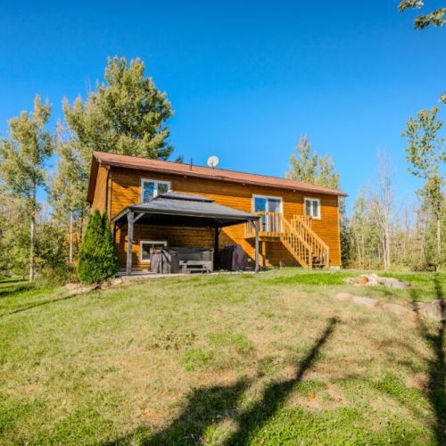 The spacious backyard.