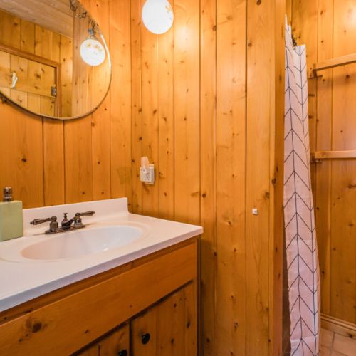 The shower is perfect for washing up after a day at the beach.