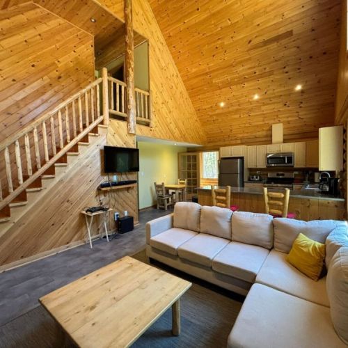 A view of the Great room with modern comforts, including smart TV.  Imagine curling up with a book, enjoying a glass of wine and completely disconnecting for a while.
