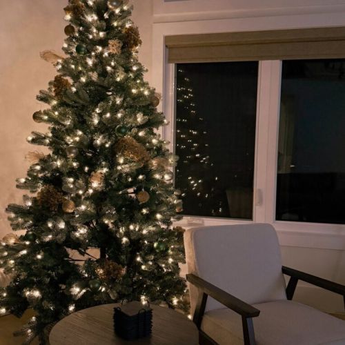 The glow of the tree against the stillness of winter nights—pure Driftwood serenity.