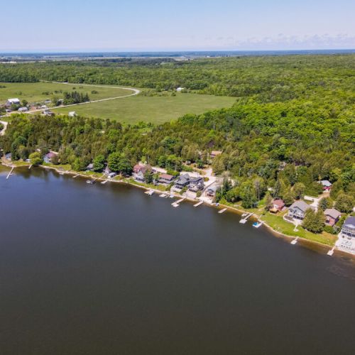 Charming waterfront community nestled along the shoreline.