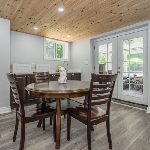 Games table with access to the kitchenette.