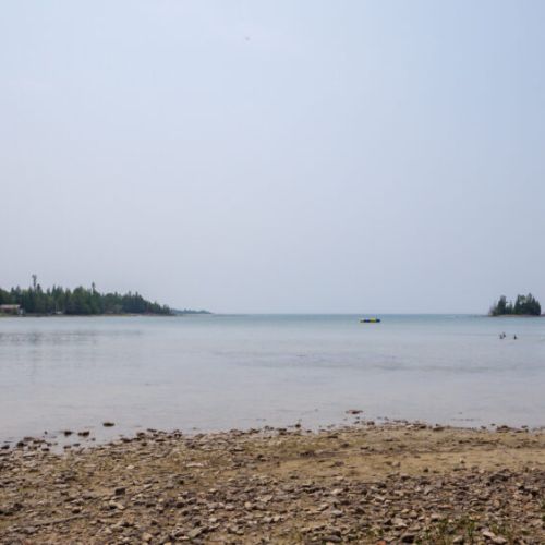 The large private lot provides easy access to the lake