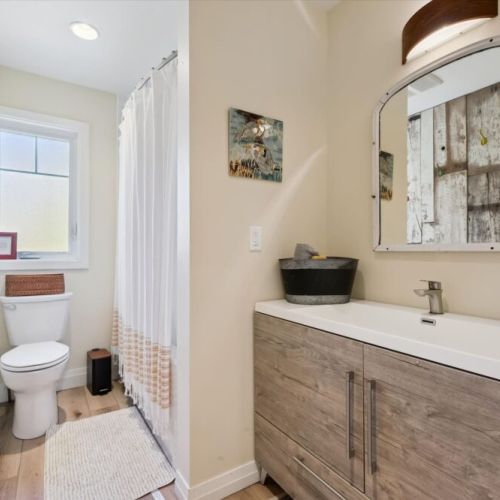 A second full bathroom provides extra convenience for families and groups, making mornings and evenings a breeze.