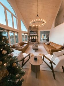 Cozy living room with holiday decor
